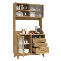 HOCHSCHRANK aus Spanplatte 100,5x40x178 cm Holzfarbe mit Steckdosen, USB-A- und USB-C-Anschluss - Eichefarben, Holzwerkstoff (100.5/178/40cm) - IVMEU