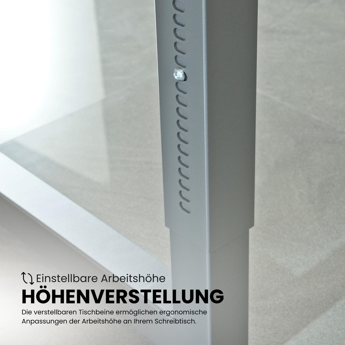SCHREIBTISCH Serie-R 80/80/74 cm in Weiß/Silberfarben - Silberfarben/Weiß, Holzwerkstoff (80/80/74cm) - bümö