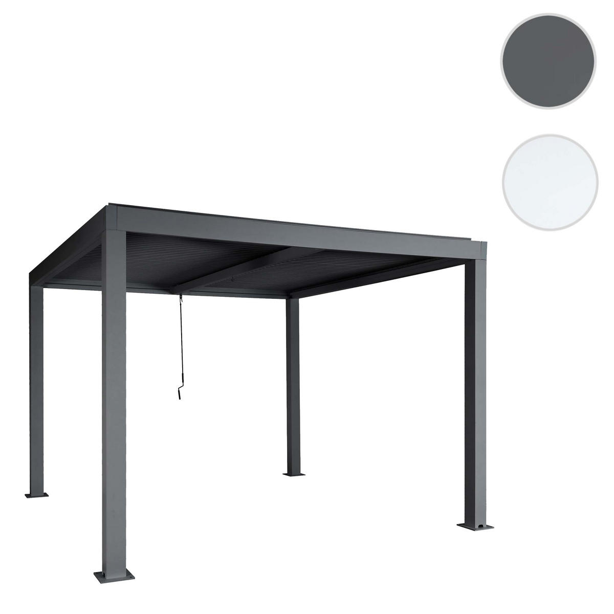 PERGOLA 220x300x300cm Anthrazit 11cm-Gestell - Anthrazit, Metall (300/220/300cm) - BERLINLODGE