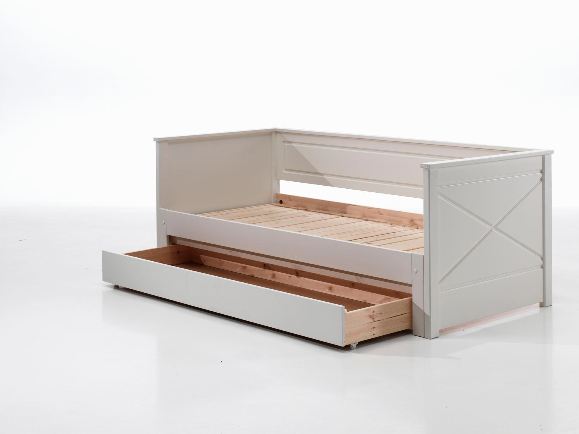 AUSZIEHBETT Katie 209x80x100 aus Massivholz+MDF in Weiß - Weiß, Holz (90/200cm) - 58aufmkessel