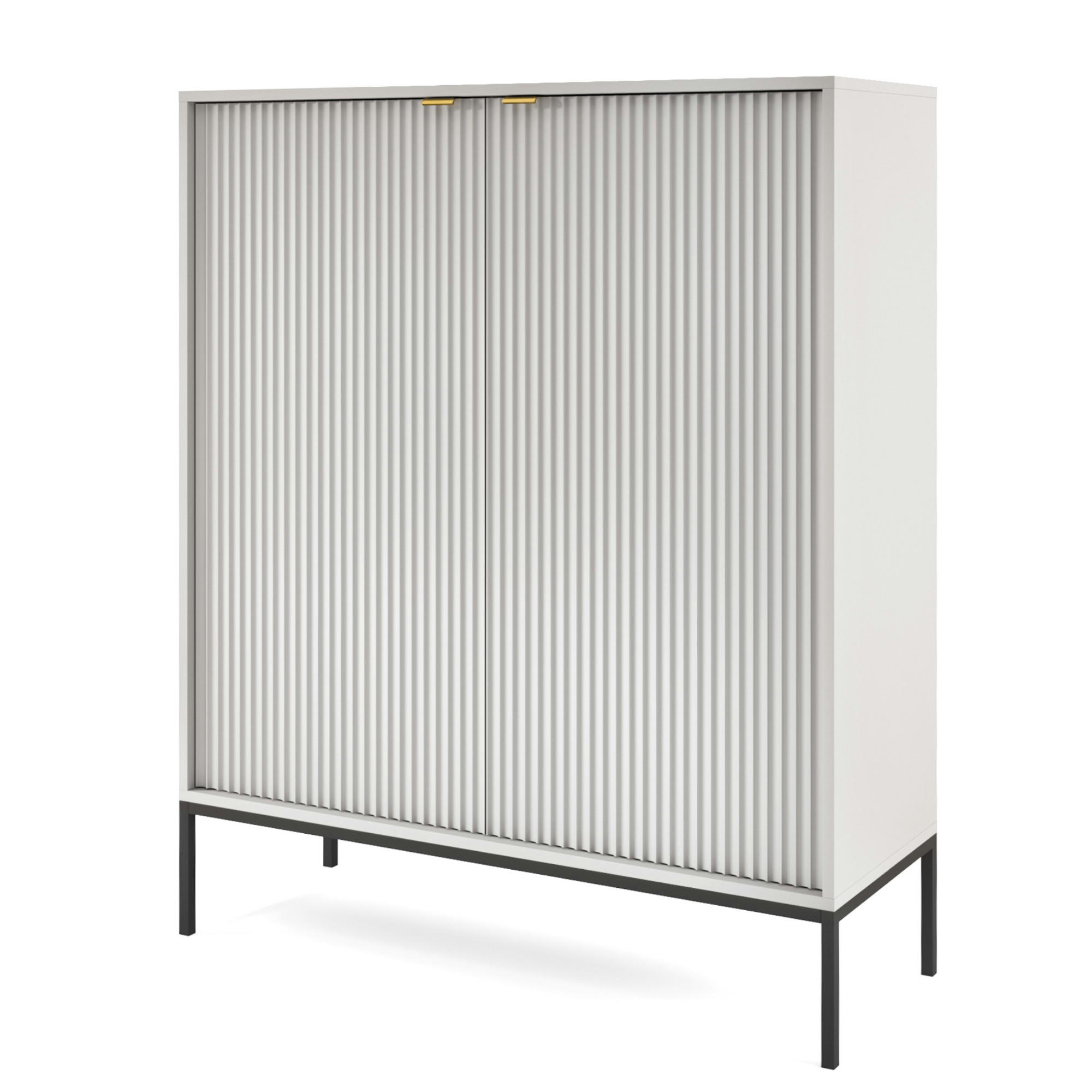 SIDEBOARD NANAIMO KOM1-2D Profilierte Fronten, Grau - Grau, Holzwerkstoff/Kunststoff (104/125/39cm) - Komodee