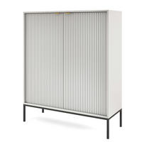 SIDEBOARD NANAIMO KOM1-2D Profilierte Fronten, Grau - Grau, Holzwerkstoff/Kunststoff (104/125/39cm) - Komodee