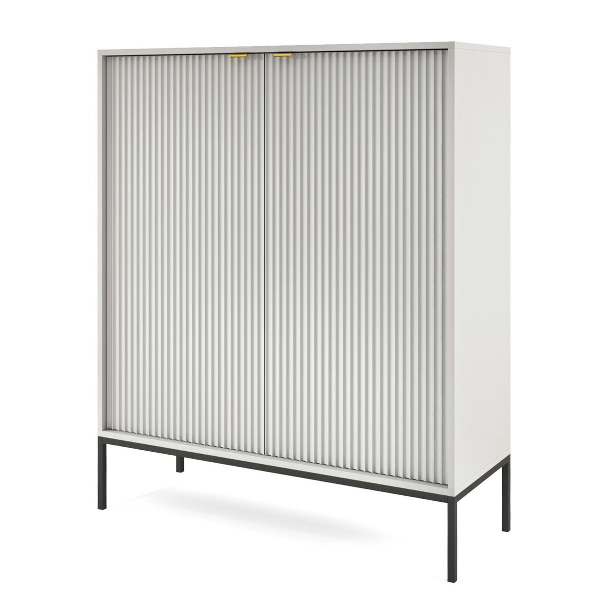 SIDEBOARD NANAIMO KOM1-2D Profilierte Fronten, Grau - Grau, Holzwerkstoff/Kunststoff (104/125/39cm) - Komodee