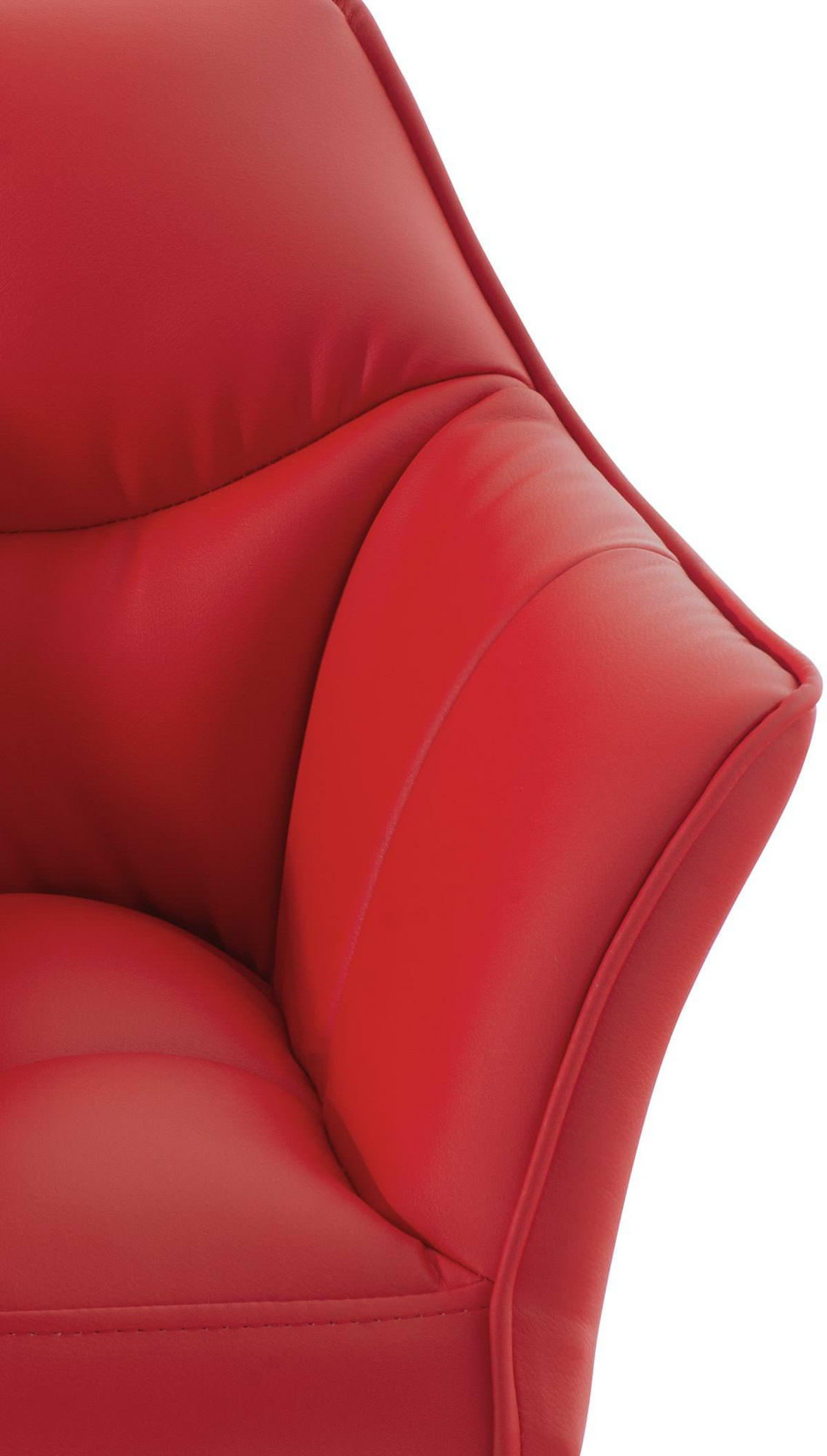 SESSEL Lederlook rot - Rot/Schwarz, Textil/Metall (64/75/48cm) - CLP