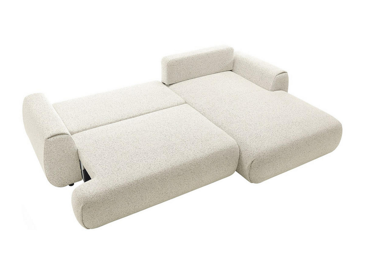 ECKSOFA mit Schlaffunktion - Ecke rechts - melierter Stoff - Beige - MONELIA - Beige, Textil (167/270cm) - Vente-Unique