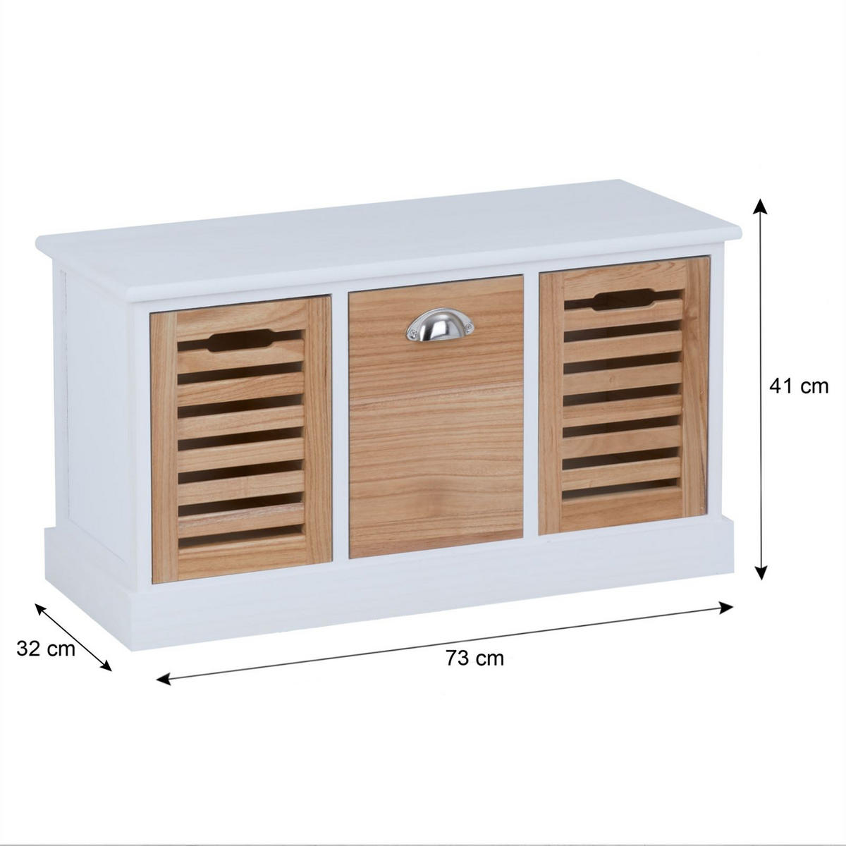 SITZBANK TRIENT - Weiß/Naturfarben, Holz (73/41/32cm) - CARO-Möbel