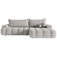 ECKSOFA Dandelino Hellgrau mit Bouclé-Bezug, rechts - Hellgrau/Schwarz, Kunststoff/Textil (275/168cm) - Selsey