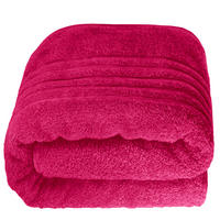 BADETUCH London Rhabarber Rot 100x200 cm - Pink, Textil (100/200cm) - Lashuma