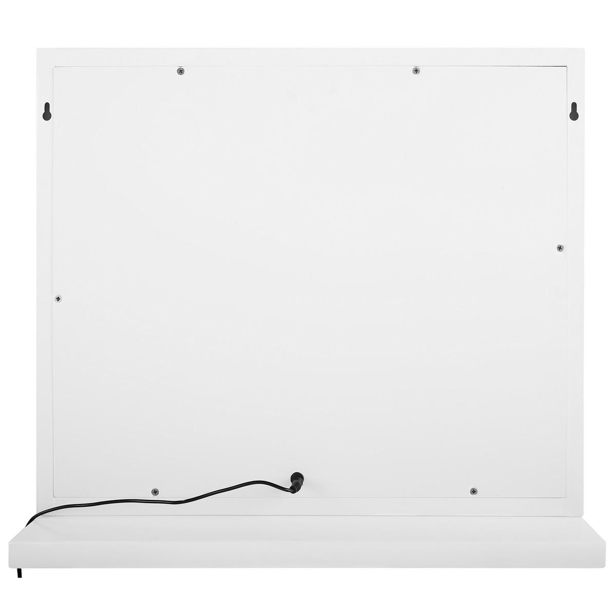 BADSPIEGEL mit LED-Beleuchtung rechteckig 50/60 cm Beauvoir - Weiß, Metall (60/50/2cm) - Beliani