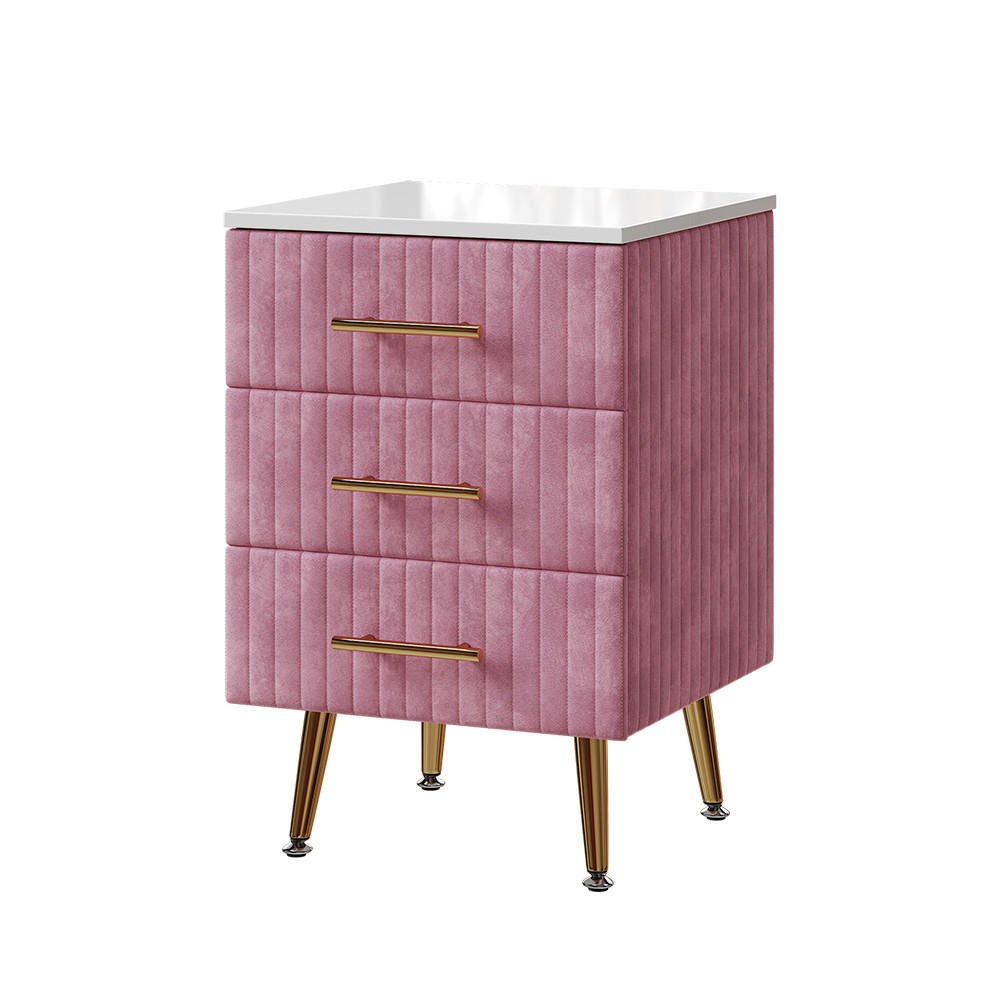 NACHTTISCH Velia Rosa 41 x 62 cm mit 3 Schubladen - Pink, Holzwerkstoff (41/62/40.5cm) - Vicco