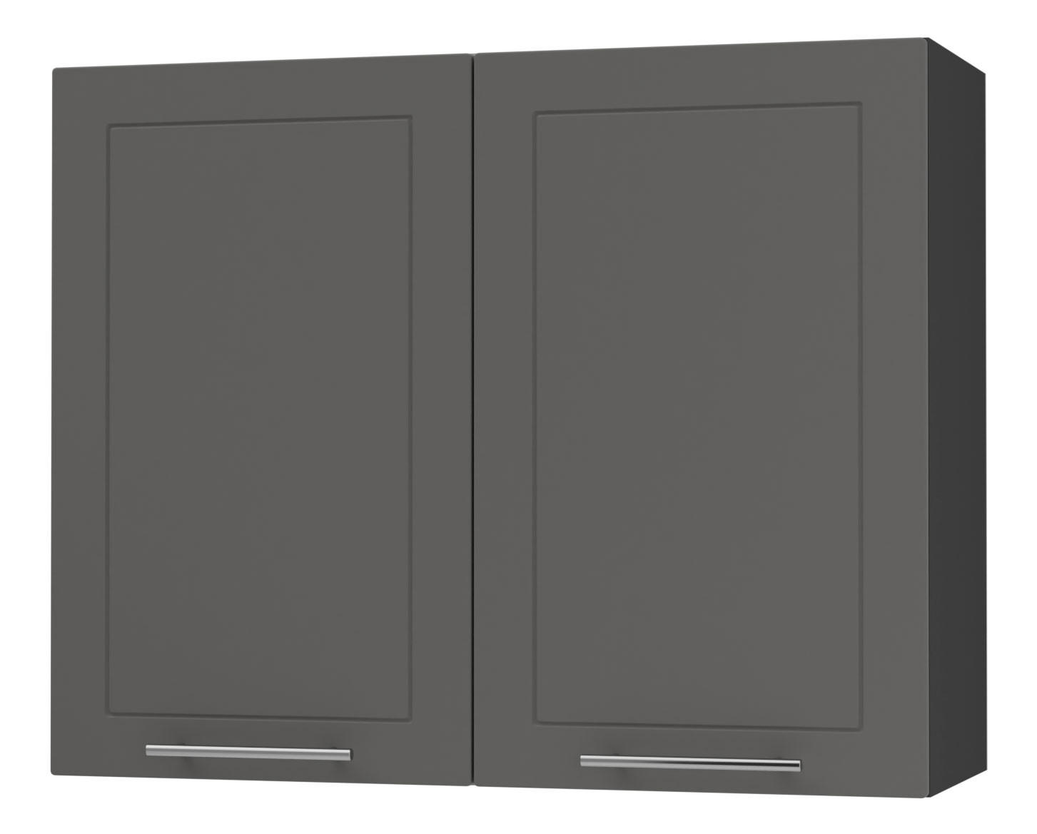 KÜCHENHÄNGESCHRANK Kvantum W3/90 Graphit Matt / Schwarz Matt 90 / 32,5 / 72cm - Schwarz/Graphitfarben, Holz/Holzwerkstoff (90/72/32.5cm) - Feldmann-Wohnen