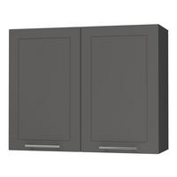 KÜCHENHÄNGESCHRANK Kvantum W3/90 Graphit Matt / Schwarz Matt 90 / 32,5 / 72cm - Schwarz/Graphitfarben, Holz/Holzwerkstoff (90/72/32.5cm) - Feldmann-Wohnen