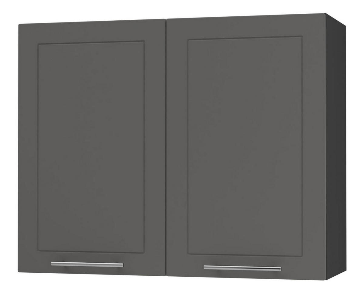 KÜCHENHÄNGESCHRANK Kvantum W3/90 Graphit Matt / Schwarz Matt 90 / 32,5 / 72cm - Schwarz/Graphitfarben, Holz/Holzwerkstoff (90/72/32.5cm) - Feldmann-Wohnen