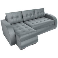 ECKSOFA Bergen mit Schlaffunktion Grau Samtstoff - Grau, Textil (238/141cm) - Bromarkt