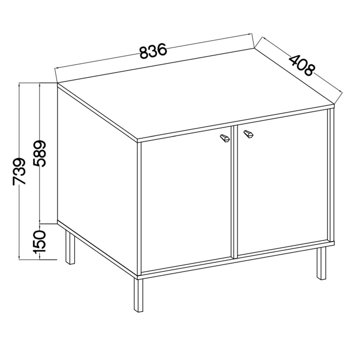 SIDEBOARD Oktio Sandbeige 84 cm - Beige/Goldfarben, Holzwerkstoff/Metall (83.6/73.9/40.8cm) - Selsey