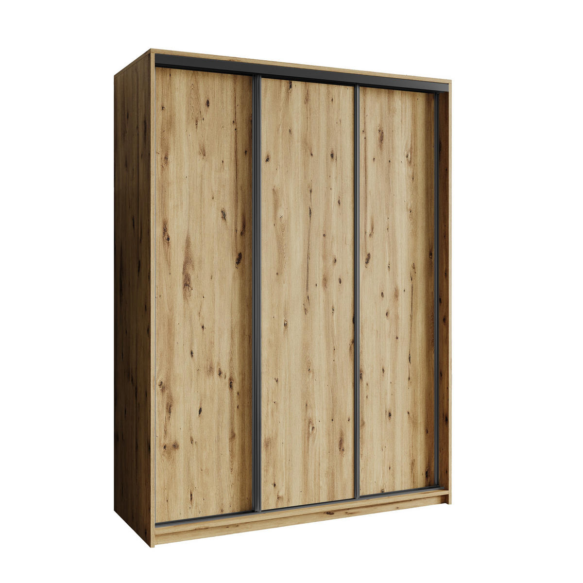 SCHWEBETÜRENSCHRANK NISSE 150/205/60 cm 3-türig Eiche Artisan - Eiche Artisan, Holzwerkstoff (150/205/60cm) - MASSENO