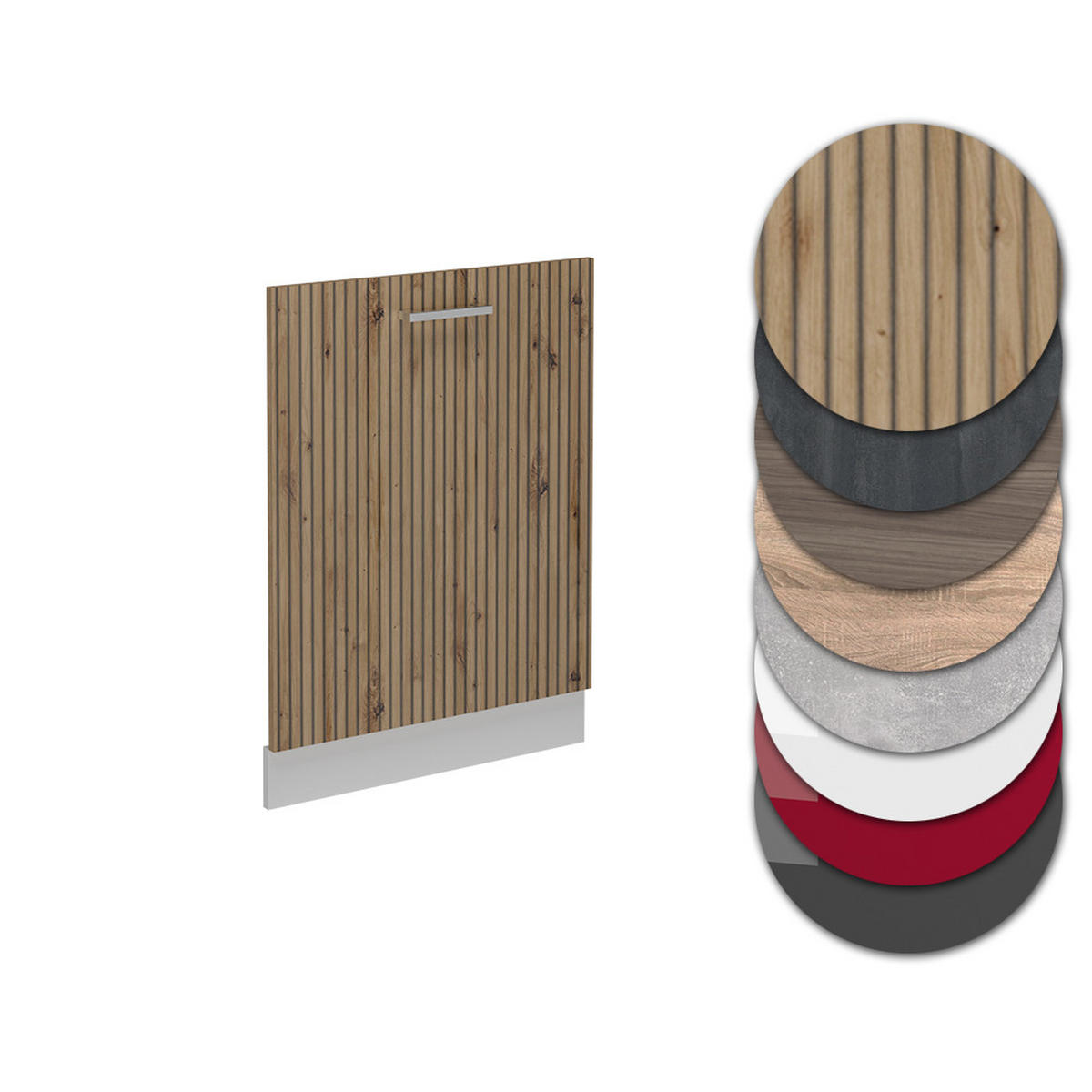 GESCHIRRSPÜLBLENDE R-Line Artisan-Eiche 60 cm ohne Arbeitsplatte - Weiß/Eiche Artisan, Holzwerkstoff (60/81.8/1.6cm) - Vicco