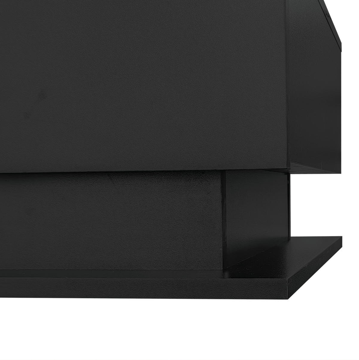 COUCHTISCH 100/50/32 cm Schwarz aus Spanplatte mit Glas, Schublade und LED-Beleuchtung - Schwarz, Holzwerkstoff (100/50/32cm) - OKMYHOME