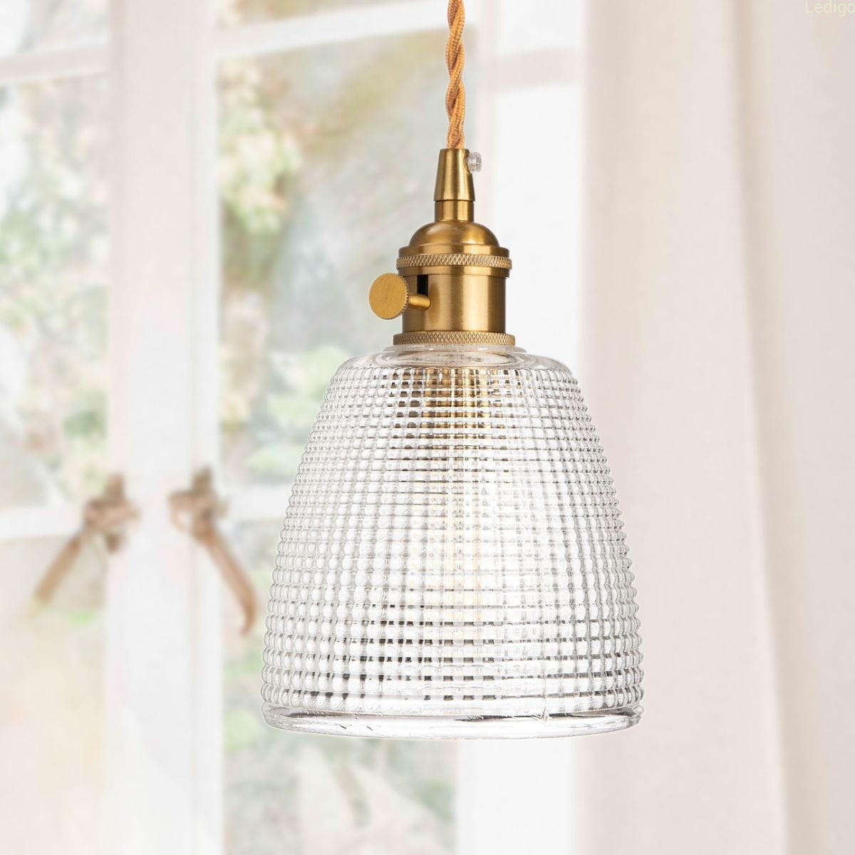 PENDELLEUCHTE Paris - Transparent/Goldfarben, Glas/Metall (12/12/110cm) - kiki design