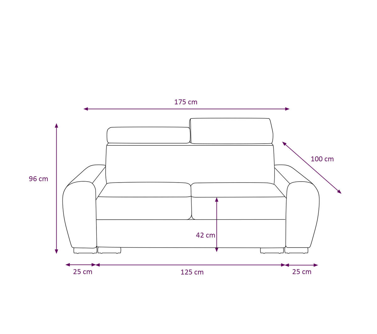 SCHLAFSOFA APOLLO, mit Schlaffunktion und Bettkasten, Farbe: Grau, Kunstleder - Grau, Textil (178/96/99cm) - O-Sofa