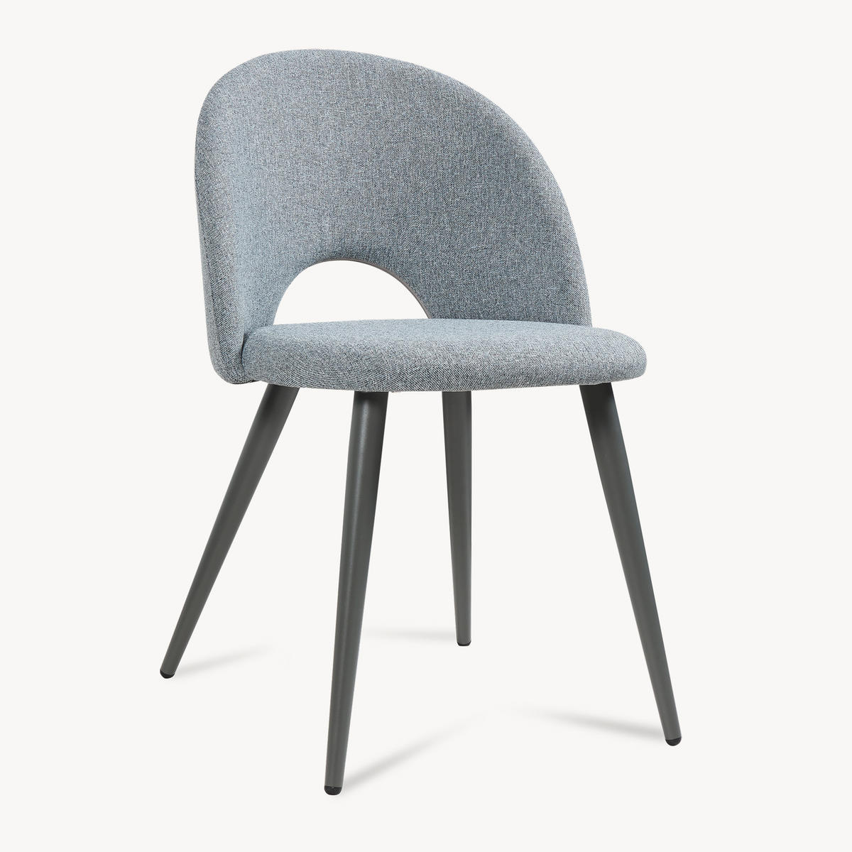 ESSZIMMERSTUHL-SET 4 TLG. Karijoki - Dunkelgrau/Grau, Textil/Metall (50/77/55cm) - [en.casa]