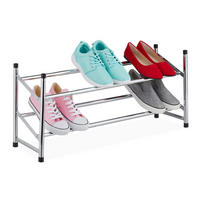 SCHUHREGAL - Silberfarben, Kunststoff/Metall (115/36/23cm) - Relaxdays