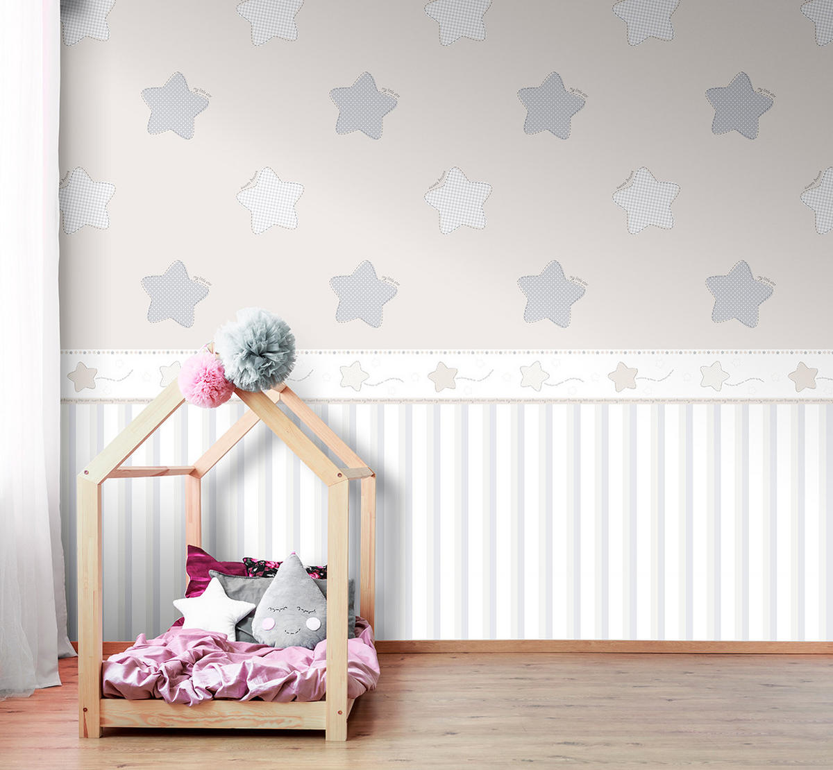 TAPETE Streifen 53 cm x 10 m - Grau, Papier (53/0.1cm) - Sanders & Sanders