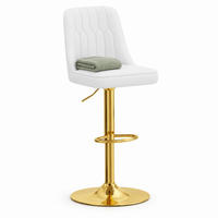 BARHOCKER-SET 2-teilig höhenverstellbar Weiß/Gold mit 360°-Drehfunktion - Weiß, Metall (44/117.5/44cm) - MIVRAY
