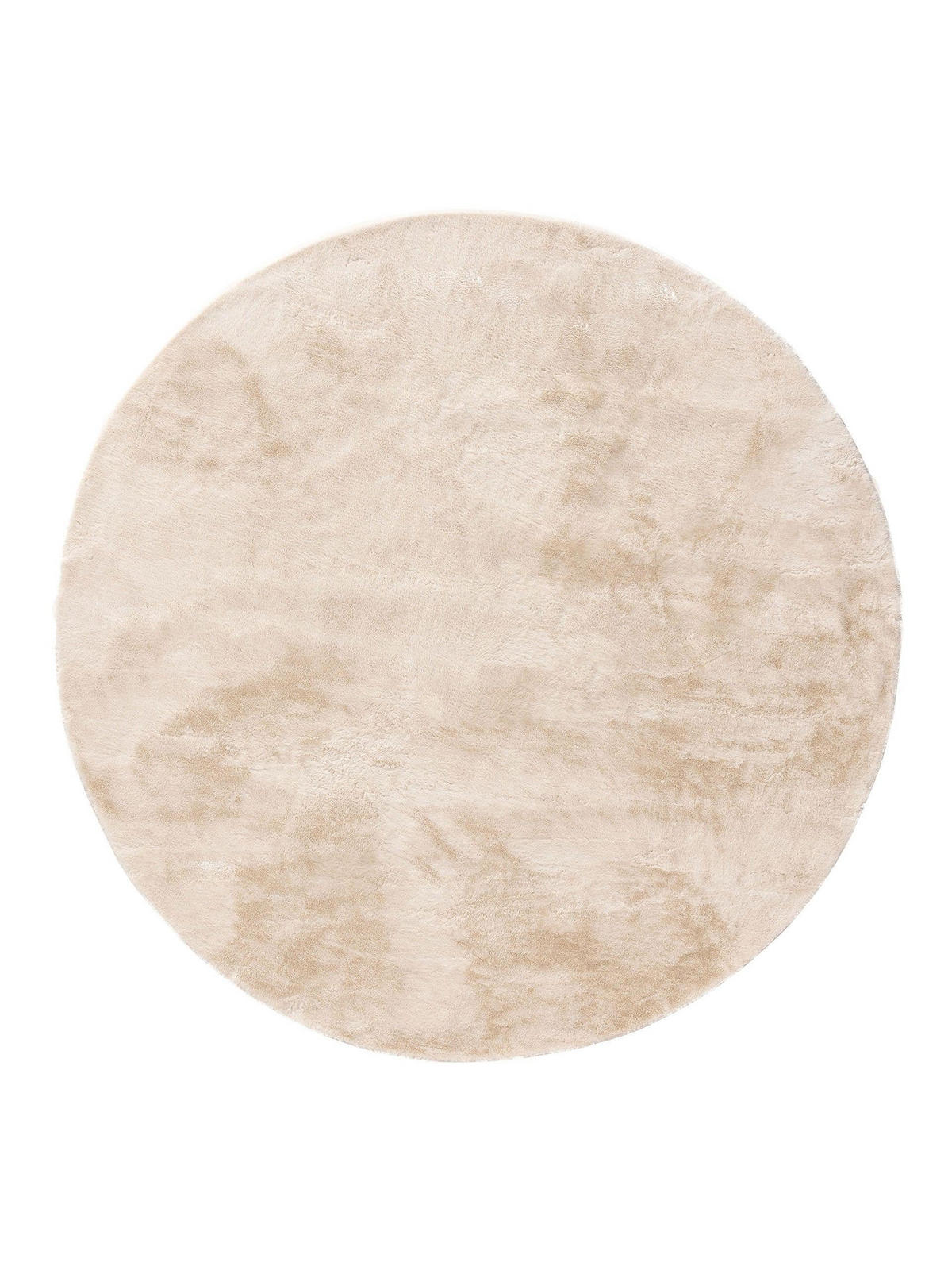 KUNSTFELLTEPPICH Furry Beige ø 80 cm rund - Beige, Kunststoff (80/80cm) - benuta
