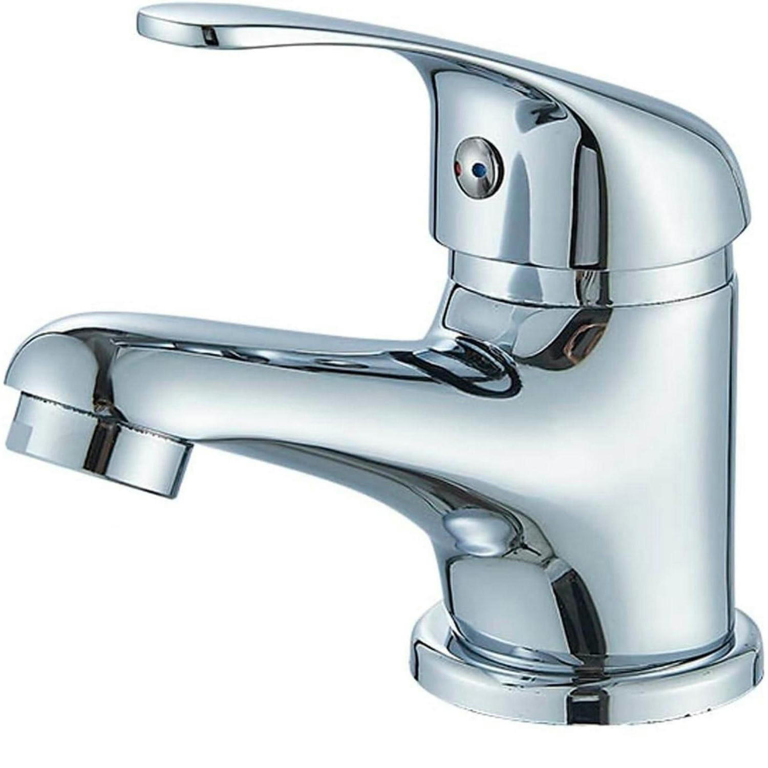 WASCHTISCH-EINHEBELARMATUR Chrom Messingkörper Niedrige Auslaufhöhe - Silberfarben, Metall (8/5/10.5cm)