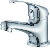 WASCHTISCH-EINHEBELARMATUR Chrom Messingkörper Niedrige Auslaufhöhe - Silberfarben, Metall (8/5/10.5cm)