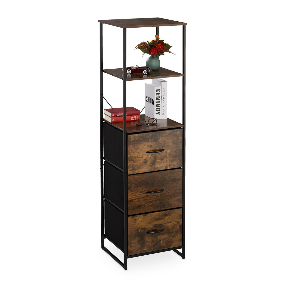 VINTAGE-REGAL - Multicolor, Holz/Holzwerkstoff (43/155/42.5cm) - Relaxdays