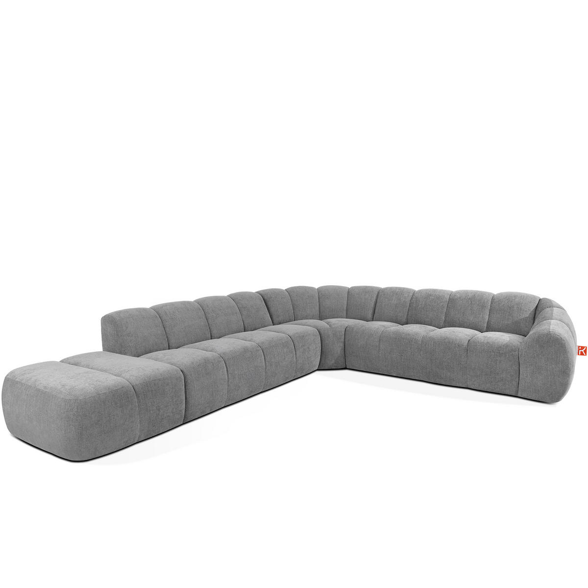 ECKSOFA LINKS FLAVA, hell Aschgrau - Hellgrau, Holz/Holzwerkstoff (310/354cm) - KONSIMO®