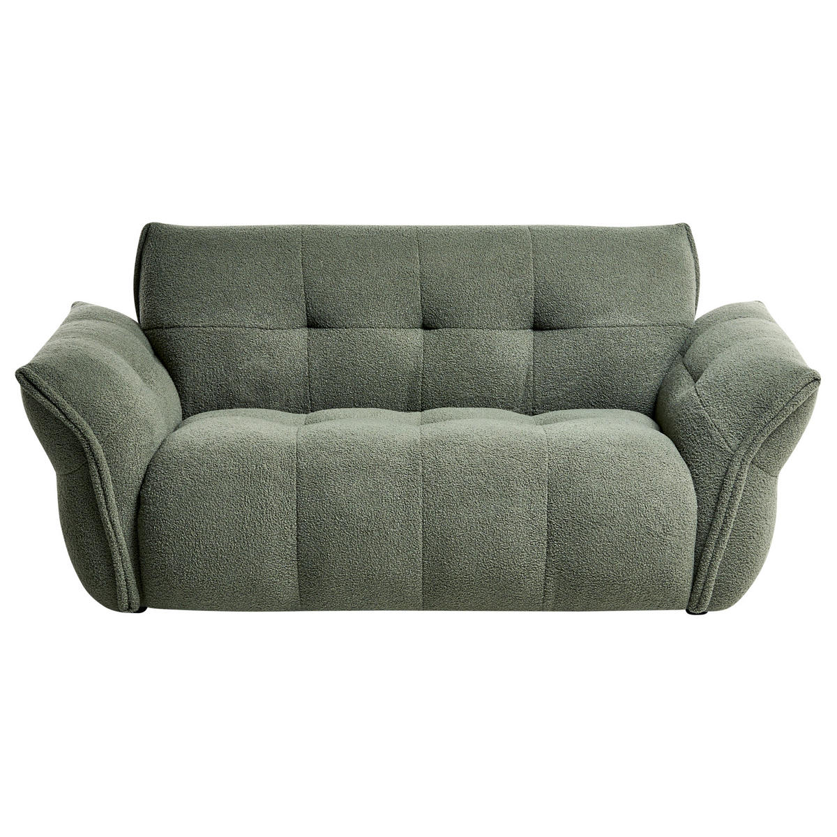 POHOVKA 2-místná Bouclé Zelená Halba - zelená barva, textil (174/80/85cm) - Beliani