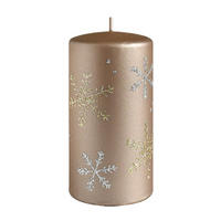 KERZE Frost Braun 7/7/10 cm Naturmaterial - Braun, Naturmaterialien (10cm) - Mondex