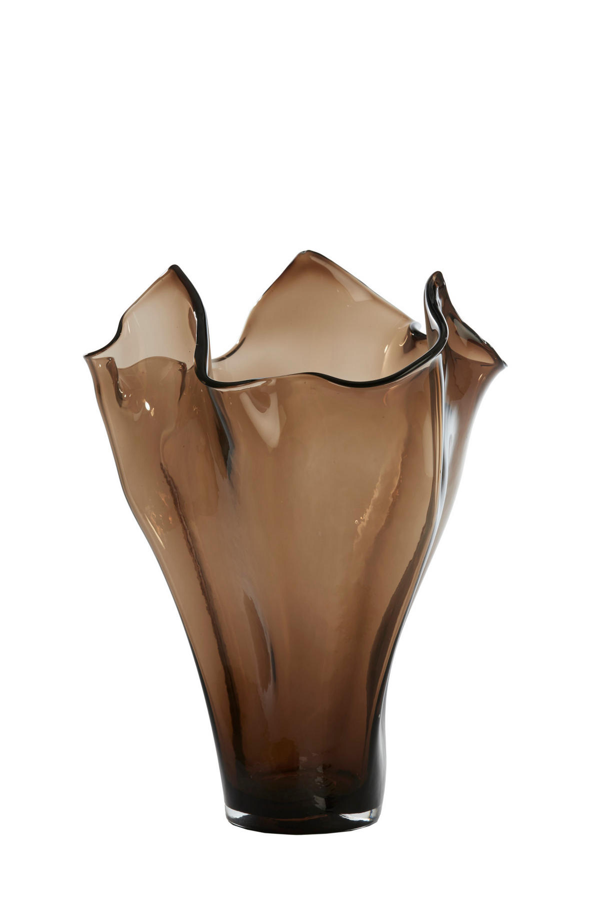 VASE Aiora Braun Ø42/53 cm - Dunkelbraun, Glas (42/53cm) - Light & Living