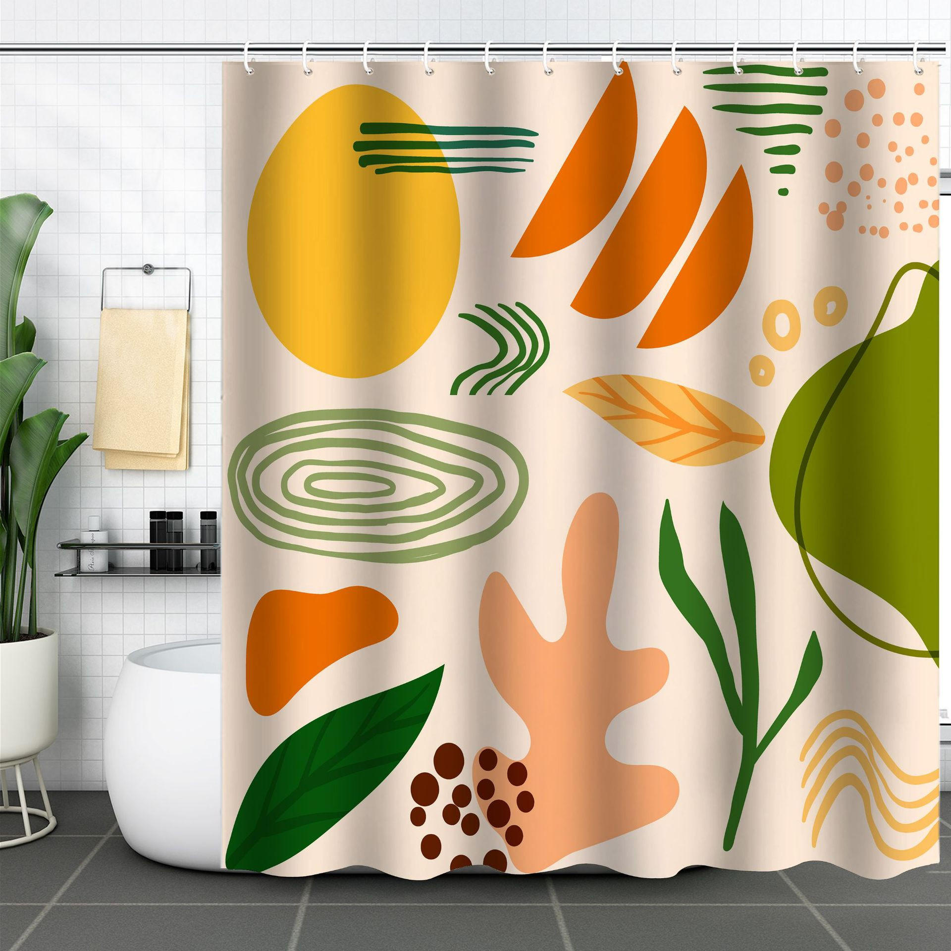 DUSCHVORHANG schlicht modern 180 cm waschbar wasserdicht mit Haken Badezimmer - Multicolor, Kunststoff (180/180cm) - MCBOSON