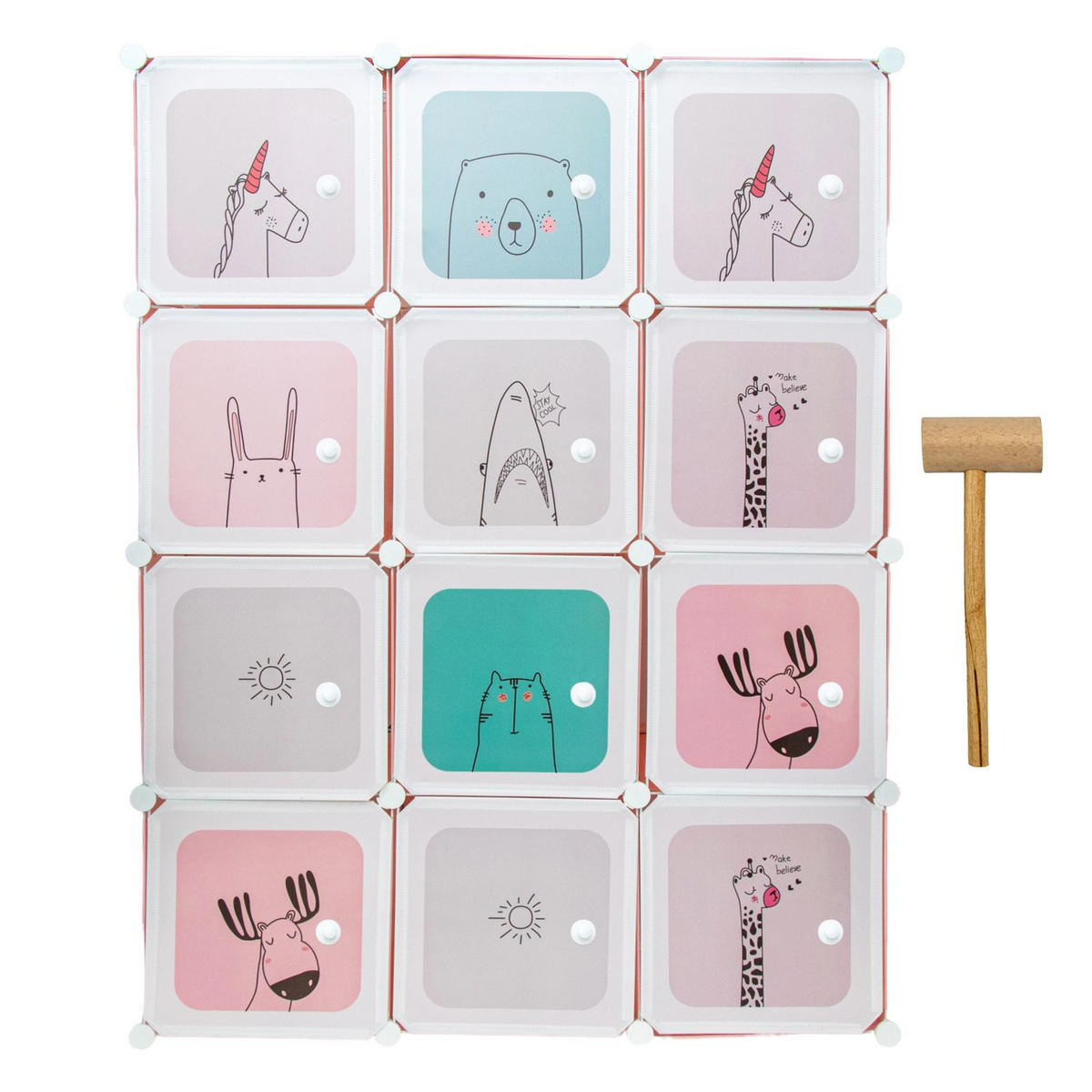 STECKREGAL für Kinder - Pink, Kunststoff (47/145.5/111cm) - Intirilife