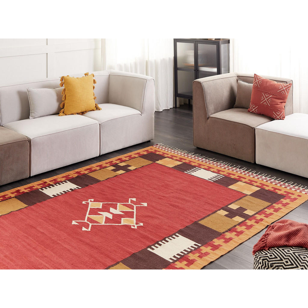 Thumbnail - Beliani Kelim-Teppich, Mehrfarbig, Textil, Grafikmuster, Rechteckig, 200x300 cm, Teppiche & Böden, Teppiche, Webteppiche