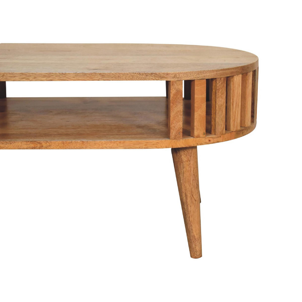 COUCHTISCH aus Massivholz - Kastanienfarben/Messingfarben, Holz/Metall (50/80/40cm) - Artisan Furniture