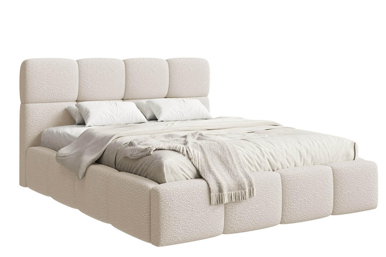 POLSTERBETT AURO mit Bettkasten, Doppelbett - 160x200 cm - Beige/Naturfarben, Holz/Textil (160/200cm) - mybed.