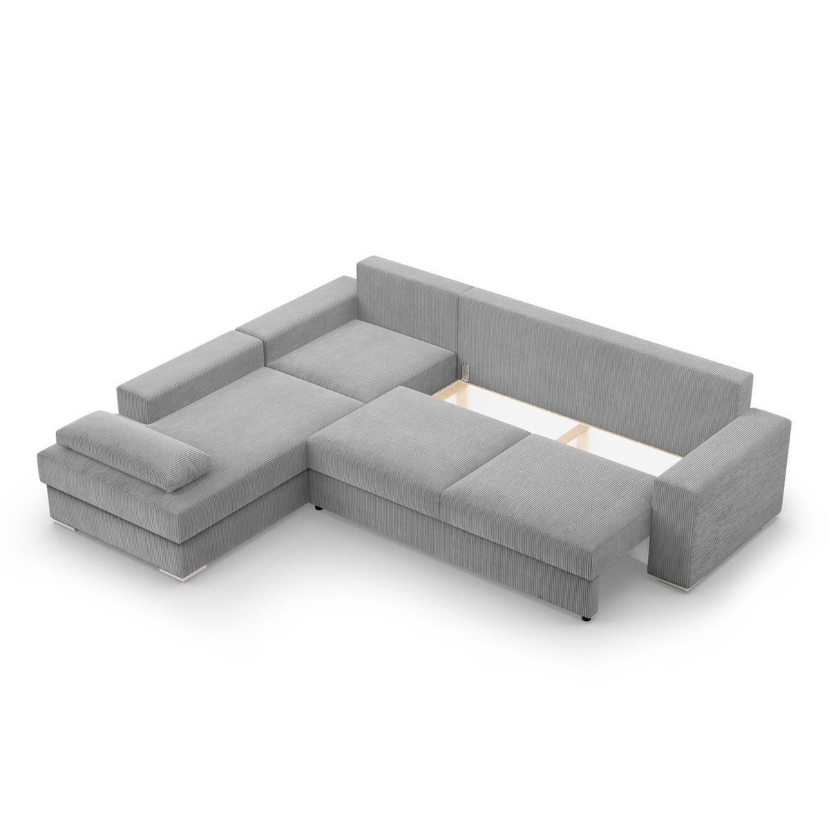 ECKSOFA MIT SCHLAFFUNKTION VELANO Grau - Grau, Textil (231/287cm) - Mebligo