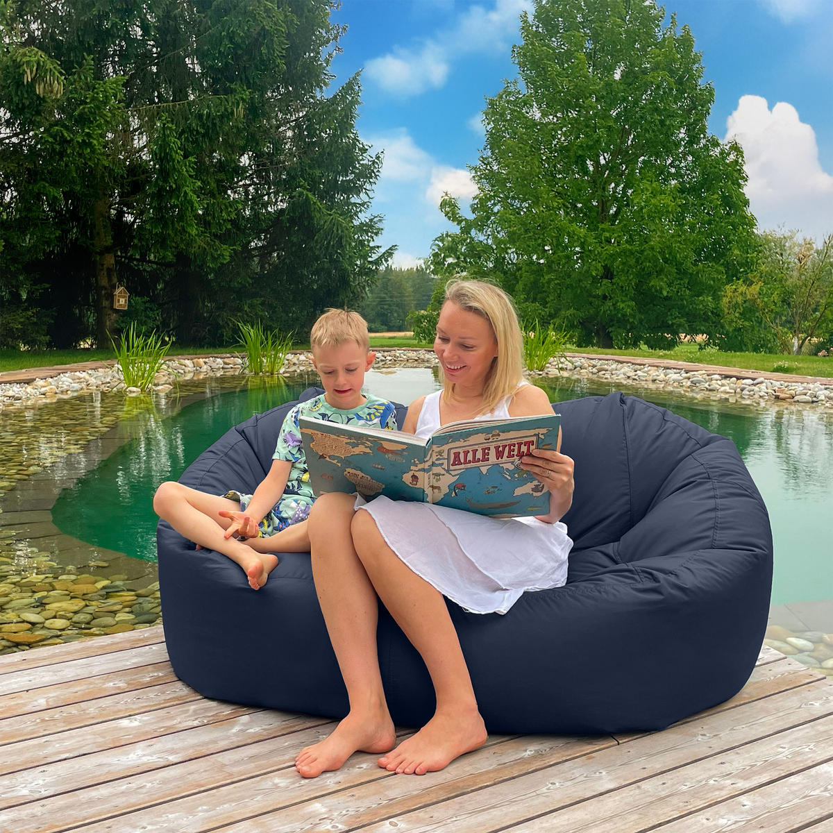 SITZSACK SOFA Lounge blaugrau für Indoor und Outdoor - Blaugrau, Textil (1600/60/1000cm) - Bruni