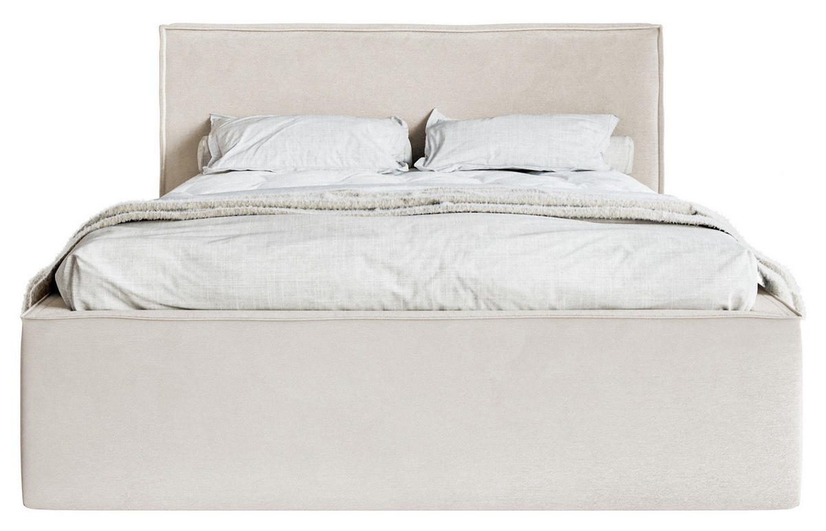 POLSTERBETT LUCERA Greige 160x200 cm - Taupe/Schwarz, Holz/Textil (160/200cm) - Selsey