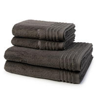 FROTTIERSET Vienna Style Supersoft 4-teilig - Dunkelgrau, Textil (50/100cm) - Vossen