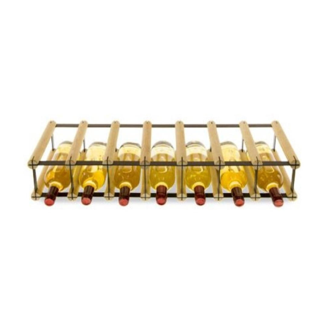 WEINREGAL Vinotega Mod Metal 12,5x72,5x24,5 cm 7x1 Flaschen Massives Kiefernholz Natur - Naturfarben, Holz (72.5/12.5/24.5cm) - PROREGAL