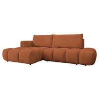 ECKSOFA Soffi, Seite: Links - Schwarz/Orange, Holz/Kunststoff (283/166cm) - MIRJAN24