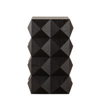 ODKLÁDACÍ stolek ze dřeva a MDF, výška 60 cm černý, s reliéfním dekorem - černá, kompozitní dřevo (37/37/60cm) - BEAOK