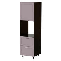 BACKOFENUMBAUSCHRANK Bari D14/RU/2 356 Schwarz / RAL 4009 pastellviolett 60 / 59 / 207cm HETTICH Vollauszug - Violett/Schwarz, Holz/Holzwerkstoff (60/207/59cm) - Feldmann-Wohnen
