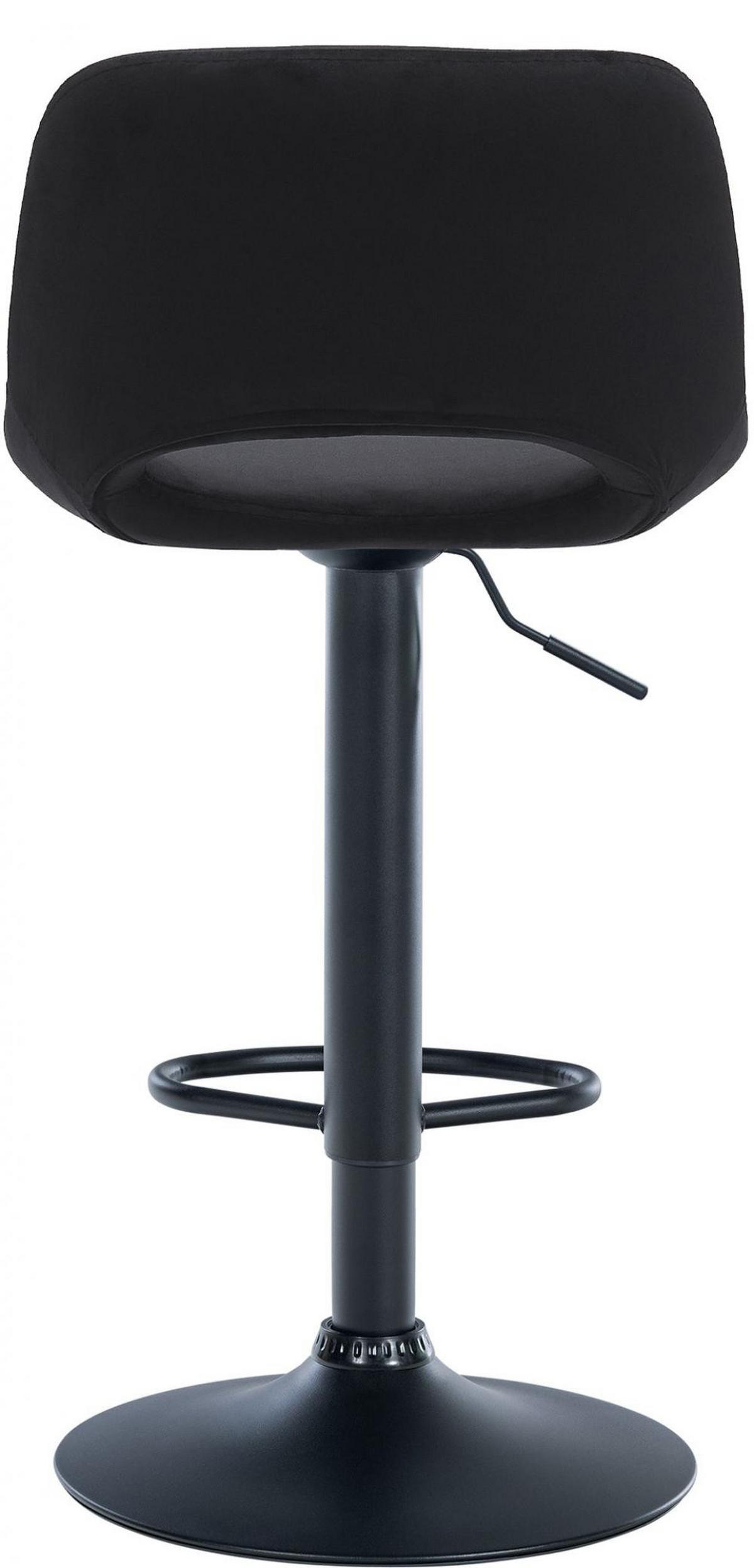 BARHOCKER 2 Samt Schwarz - Schwarz, Textil/Metall (42/86/46cm) - CLP